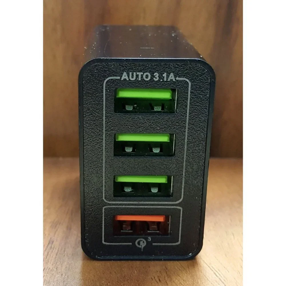 4 LED Port Wall Charger, Quick Charge QC 3.0 fast Charging for iPhone, Samsung